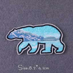 Bear / Wolf Patches For Clothing Mountain Camping Embroidery Patch Adventure Travel Stripes Stickers Iron On Patches On Clothes