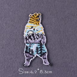 Bear / Wolf Patches For Clothing Mountain Camping Embroidery Patch Adventure Travel Stripes Stickers Iron On Patches On Clothes