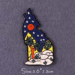 Bear / Wolf Patches For Clothing Mountain Camping Embroidery Patch Adventure Travel Stripes Stickers Iron On Patches On Clothes