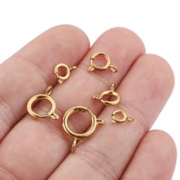 10pcs Stainless Steel 18K Gold Spring Ring Clasp With Open Jump Ring connection Accessories For Jewelry DIY Findings Components