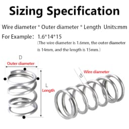10 Pcs Wire Diameter 0.4mm 0.5mm High Quality 304 Stainless Steel Compression Spring Return Cylidrical Coil Repair Small Springs