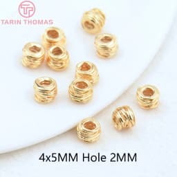 (3862)10PCS 4x5MM Hole 2MM 24K Gold Color Brass Irregular Beads High Quality Diy Jewelry Findings Accessories Wholesale
