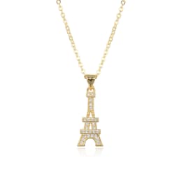 LIVVY Silver Color Eiffel Tower Shape Pendant Clavicle Chain Necklace Charm Exquisite Engagement Jewelry For Women New