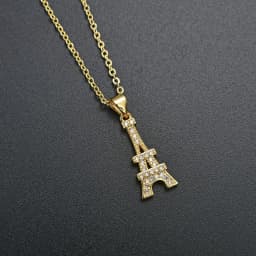 LIVVY Silver Color Eiffel Tower Shape Pendant Clavicle Chain Necklace Charm Exquisite Engagement Jewelry For Women New