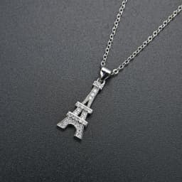 LIVVY Silver Color Eiffel Tower Shape Pendant Clavicle Chain Necklace Charm Exquisite Engagement Jewelry For Women New