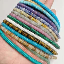 Natural Stone Bead Agat Jaspers Flat Spacer Beads 2x6mm Heishi Loose Spacer Beaded DIY For Jewelry Making Handmade Accessories