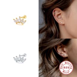 CANNER Pendientes Plata 925 Piercing Stud Earrings For Women Cubic Zirconia 925 Sterling Silver Cartilage Earring Jewerly 1pc