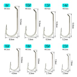 Vtwins 100PCS Long Shank Dry/Wet Nymph Fly Tying Hooks Caddis Mayfly Blue Olive Wing Fishhook Round Bend Trout Fishing Hooks
