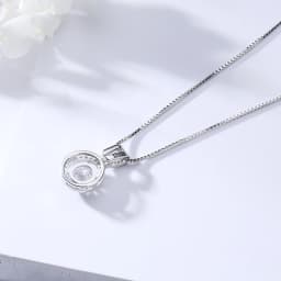 New Arrival 925 Sterling Silver Round Zircon Fine Pendant Neckalce Women Fashion Jewelry CZ Clavicle Chain Wedding Birthday Gift