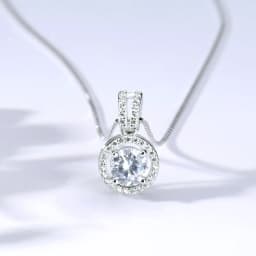 New Arrival 925 Sterling Silver Round Zircon Fine Pendant Neckalce Women Fashion Jewelry CZ Clavicle Chain Wedding Birthday Gift