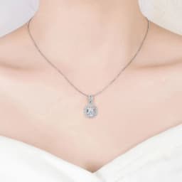 New Arrival 925 Sterling Silver Round Zircon Fine Pendant Neckalce Women Fashion Jewelry CZ Clavicle Chain Wedding Birthday Gift