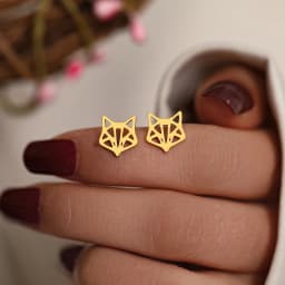 Stainless Steel Earrings 2022 Trend New Korean Fashion Animal Line Sense Fox Unusual Stud Earrings For Women Jewelry Party Gifts
