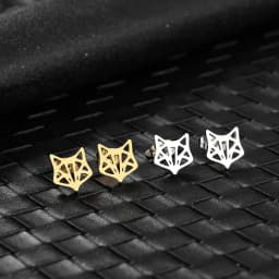 Stainless Steel Earrings 2022 Trend New Korean Fashion Animal Line Sense Fox Unusual Stud Earrings For Women Jewelry Party Gifts