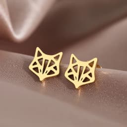 Stainless Steel Earrings 2022 Trend New Korean Fashion Animal Line Sense Fox Unusual Stud Earrings For Women Jewelry Party Gifts