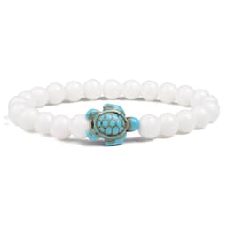 8mm Sea Turtles Beads Bracelet Turquoise Natutal Stone Elastic Stretch Bracelet Women Men Friendship Summer Beach Jewelry Gifts