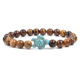 8mm Sea Turtles Beads Bracelet Turquoise Natutal Stone Elastic Stretch Bracelet Women Men Friendship Summer Beach Jewelry Gifts