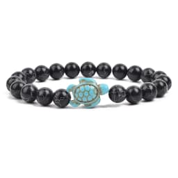 8mm Sea Turtles Beads Bracelet Turquoise Natutal Stone Elastic Stretch Bracelet Women Men Friendship Summer Beach Jewelry Gifts