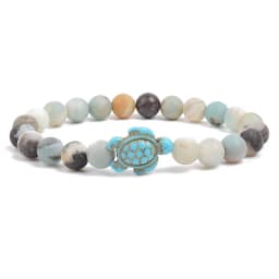 8mm Sea Turtles Beads Bracelet Turquoise Natutal Stone Elastic Stretch Bracelet Women Men Friendship Summer Beach Jewelry Gifts