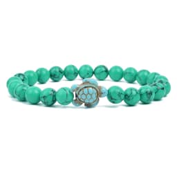8mm Sea Turtles Beads Bracelet Turquoise Natutal Stone Elastic Stretch Bracelet Women Men Friendship Summer Beach Jewelry Gifts