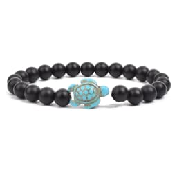 8mm Sea Turtles Beads Bracelet Turquoise Natutal Stone Elastic Stretch Bracelet Women Men Friendship Summer Beach Jewelry Gifts