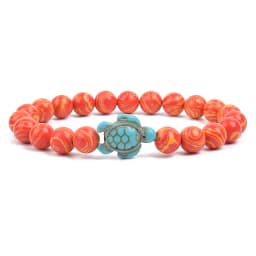 8mm Sea Turtles Beads Bracelet Turquoise Natutal Stone Elastic Stretch Bracelet Women Men Friendship Summer Beach Jewelry Gifts