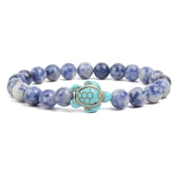 8mm Sea Turtles Beads Bracelet Turquoise Natutal Stone Elastic Stretch Bracelet Women Men Friendship Summer Beach Jewelry Gifts