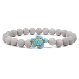 8mm Sea Turtles Beads Bracelet Turquoise Natutal Stone Elastic Stretch Bracelet Women Men Friendship Summer Beach Jewelry Gifts
