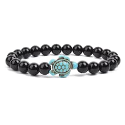 8mm Sea Turtles Beads Bracelet Turquoise Natutal Stone Elastic Stretch Bracelet Women Men Friendship Summer Beach Jewelry Gifts