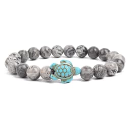 8mm Sea Turtles Beads Bracelet Turquoise Natutal Stone Elastic Stretch Bracelet Women Men Friendship Summer Beach Jewelry Gifts