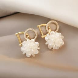 Luxury Zircon Pearl Drop Earrings For Women Girl 2022 Elegant Personality Shiny D Letter Earring Fashion Jewelry Wholesale