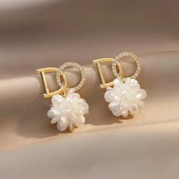 Luxury Zircon Pearl Drop Earrings For Women Girl 2022 Elegant Personality Shiny D Letter Earring Fashion Jewelry Wholesale