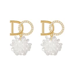 Luxury Zircon Pearl Drop Earrings For Women Girl 2022 Elegant Personality Shiny D Letter Earring Fashion Jewelry Wholesale