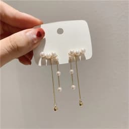 Luxury Zircon Pearl Drop Earrings For Women Girl 2022 Elegant Personality Shiny D Letter Earring Fashion Jewelry Wholesale