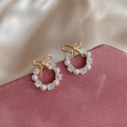 Luxury Zircon Pearl Drop Earrings For Women Girl 2022 Elegant Personality Shiny D Letter Earring Fashion Jewelry Wholesale