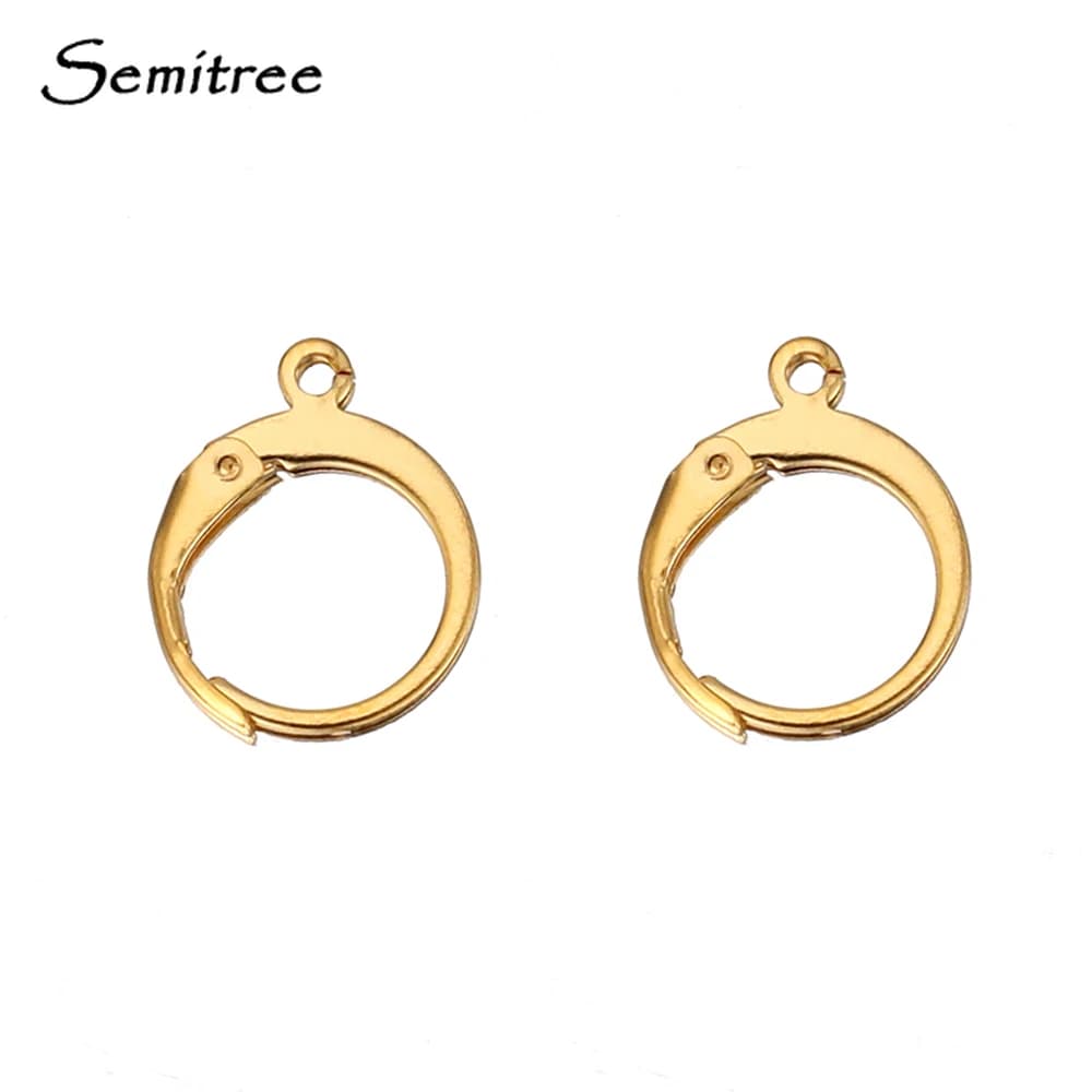 20pcs Gold Color Stainless Steel Round Leverback Earwire Hoop Earrings Findings DIY Women Earrings Connector Jewelry Making