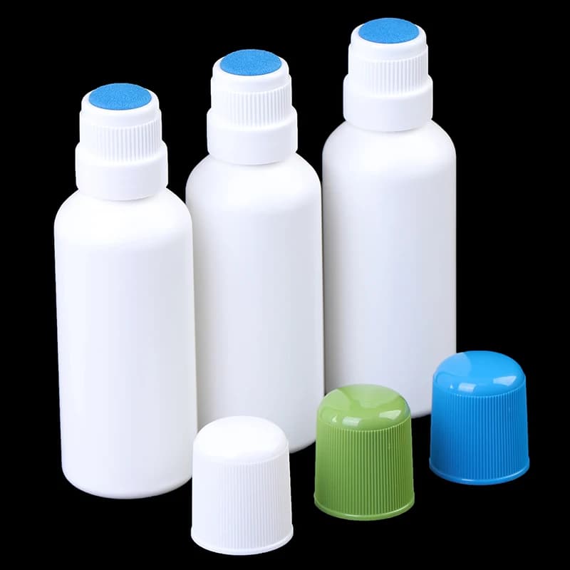 1PC 30/50/60/100ml Soreness Liquid Bottle with Sponge Applicator Medicine Bottles with Blue Sponge Head Soreness Applicator