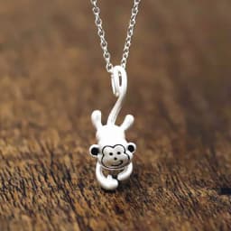 New Ethnic Style Mascot Zodiac Monkey 925 Sterling Silver Jewelry Sweet And Cute Little Monkey Exquisite Animal Necklaces XL170
