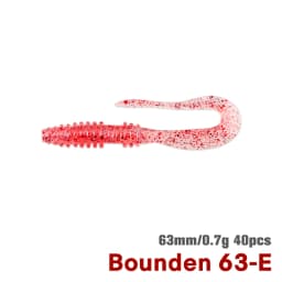 TSURINOYA Fishing Lure Grub 63mm 0.7g 40pcs Light Game Ajing Artificial Soft Bait BOUNDEN Bass Add Shrimp Salt Silicone Swimbait
