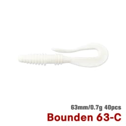 TSURINOYA Fishing Lure Grub 63mm 0.7g 40pcs Light Game Ajing Artificial Soft Bait BOUNDEN Bass Add Shrimp Salt Silicone Swimbait