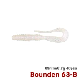 TSURINOYA Fishing Lure Grub 63mm 0.7g 40pcs Light Game Ajing Artificial Soft Bait BOUNDEN Bass Add Shrimp Salt Silicone Swimbait