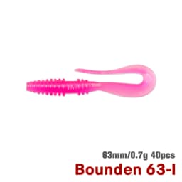 TSURINOYA Fishing Lure Grub 63mm 0.7g 40pcs Light Game Ajing Artificial Soft Bait BOUNDEN Bass Add Shrimp Salt Silicone Swimbait