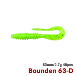 TSURINOYA Fishing Lure Grub 63mm 0.7g 40pcs Light Game Ajing Artificial Soft Bait BOUNDEN Bass Add Shrimp Salt Silicone Swimbait