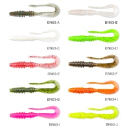 TSURINOYA Fishing Lure Grub 63mm 0.7g 40pcs Light Game Ajing Artificial Soft Bait BOUNDEN Bass Add Shrimp Salt Silicone Swimbait