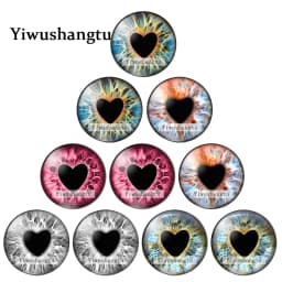 Glass DIY Jewelry Dragon Cat Toys Eyes Ragdoll Toy Eyeball  8MM-30MM Round photo glass cabochon demo flat back Making findings
