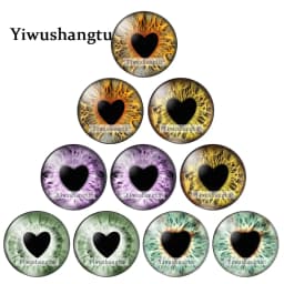 Glass DIY Jewelry Dragon Cat Toys Eyes Ragdoll Toy Eyeball  8MM-30MM Round photo glass cabochon demo flat back Making findings