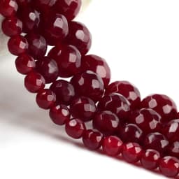 Natural Stone Beads 4-12mm Faceted Rubys Chalcedony Jades Round Spacer Beads For Jewelry Making DIY Bracelet Necklace Handmade