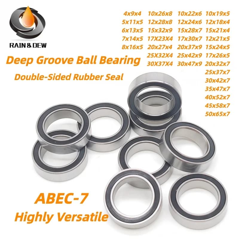 10Pcs 6802RS Bearing 15x24x5mm ABEC-7 Hobby Electric RC Car Truck Ball Bearings Black Sealed 6000RS 10x26x8mm 6900RS 10x22x6mm