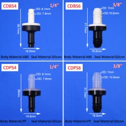 Mini Plastic Check Valve One Way Anti-Return Non-Return Irreversible Valve for Water Air Gas Aquarium Bathroom 3/4/6/8/10mm