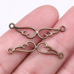 40pcs Angel Wings Connector Charms For Jewelry Making Wing Charms DIY Handmade Tibetan Finding Jewelry