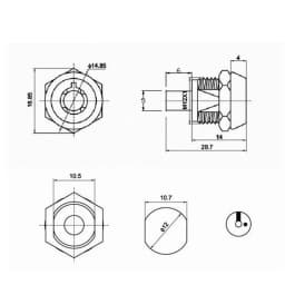Household Push Cabinet Lock with Tubular Key for Jewelry Box Drawer Equipment Lock Cylinder Furniture Hardware Accessories